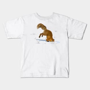 Red Fox Digging in the Snow Kids T-Shirt